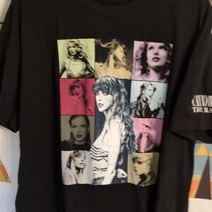 Taylor Swift Black Short Sleeve Tee with Multicolor Photo Grid